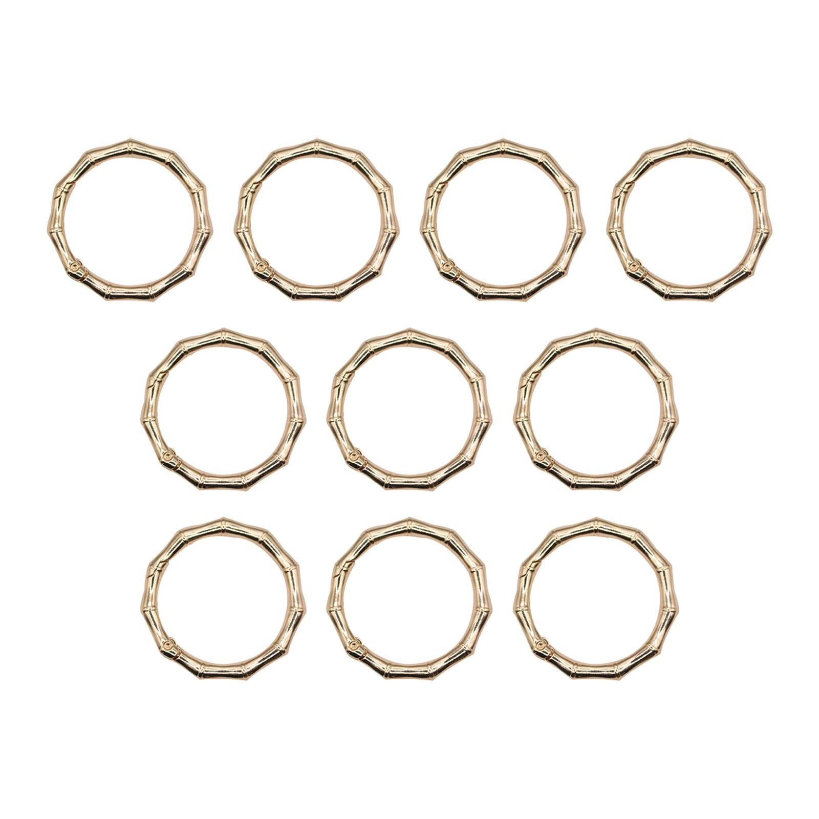 Magideal - 10 Uds. De Anillos De Resorte, Llavero Con Cierre, Anillo De Metal, Mosquetón Redondo Ligero Portátil, Clips, Broches, Hebilla De Mosquetón Para Bolso Oro