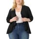 thumbnail image 1 of Agnes Orinda Chaqueta de Punto Talla Grande para Mujeres Escuela Universidad Suave Manga 3/4 Abierta Delantera Corta Chaqueta Bolero 3X Negro, 1 of 6
