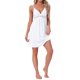 thumbnail image 4 of INSPIRE CHIC Camisón de Satén con Encaje para Mujer, Detalle de Lazo en el Escote en V, Vestido de Dormir Midi con Tirantes Ajustables M Blanco, 4 of 6