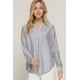 thumbnail image 1 of Camisa Tejida a Rayas con Cuello Redondo y Abertura Larga, 1 of 5