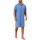 thumbnail image 2 of INSPIRE CHIC Camiseta de Pijama para Hombre con Cuello en V y Ribete de Bloque de Color de Manga Corta con Bolsillo en el Pecho 2XL Azul Claro, 2 of 5