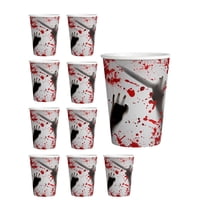 Magideal - 10 Vasos De Papel Desechables Para Decoración De Mesa De Fiesta, Decoración Navideña, Vasos De Halloween Aterradores, Juego De Vajilla Para Decoración