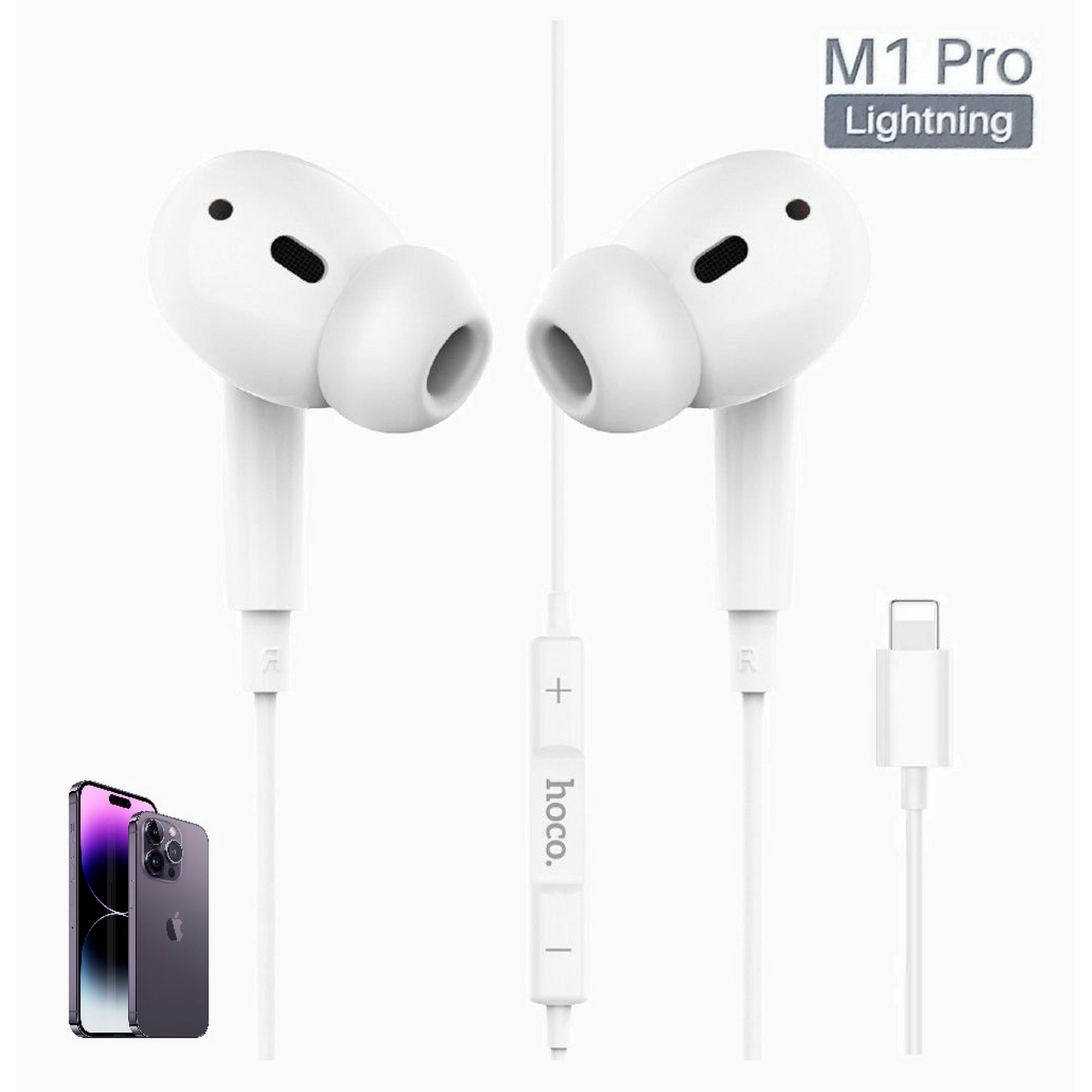 Audifonos Lightning Compatible Iphone M1 Pro Hoco Hi Fi Blanco
