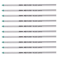 Zebra Pen - Recambio Para Bolígrafo Rollerball Zebra B-R4C10-G, 1 Mm, Verde, 10 Unidades