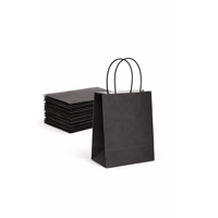 Gaune - Bolsas De Papel Kraft 16X21 Con Manillas Negra (25 Unidades)