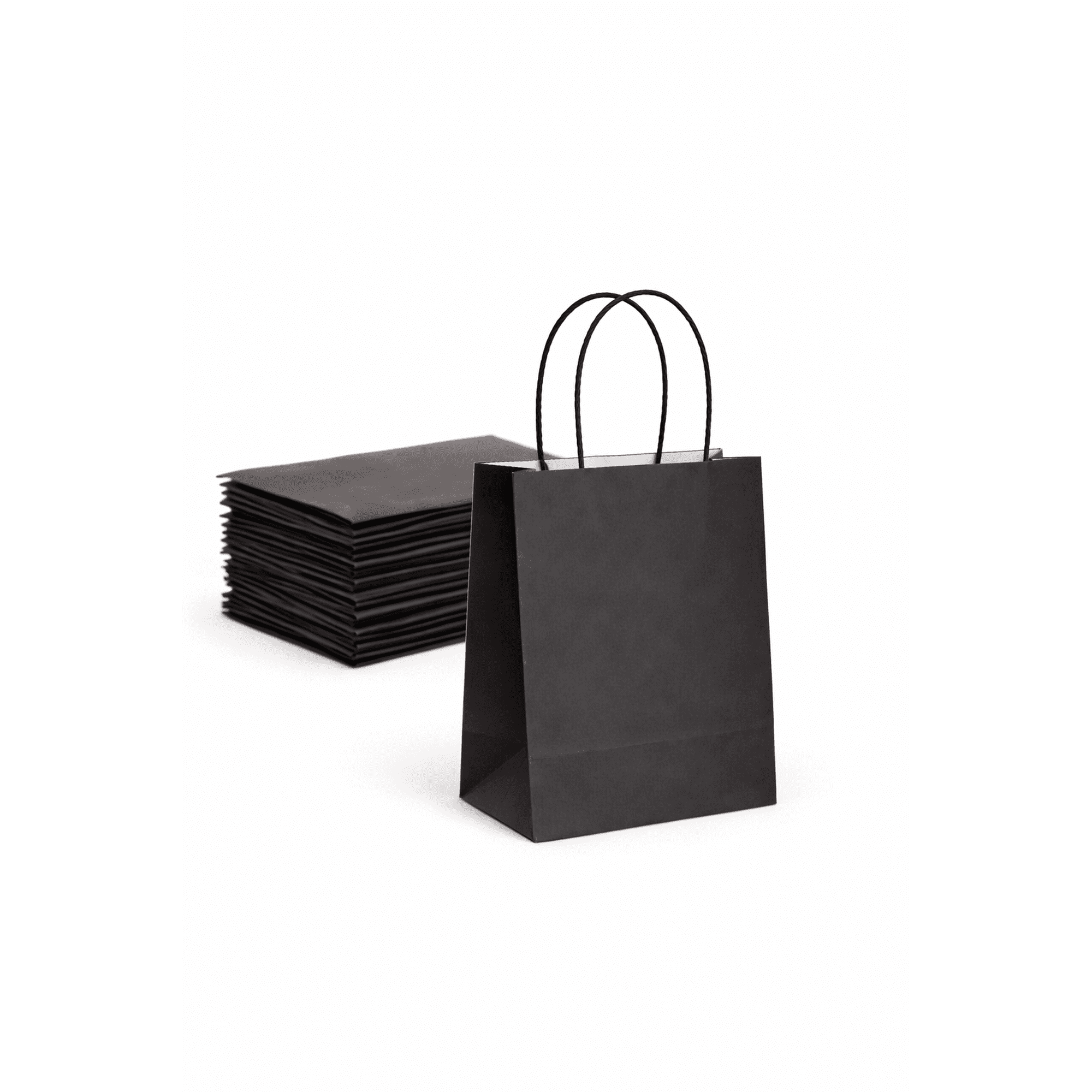 Gaune - Bolsas De Papel Kraft 16x21 Con Manillas Negra (25 Unidades)