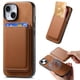 thumbnail image 5 of Funda de Cuero Magnética con Tarjetero para iPhone 14 Plus Cubierta Delgada Marrón, 5 of 5