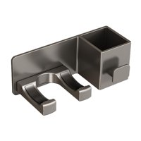 Ioensy - Soporte Para Secador De Pelo, Estante De Aluminio Para Secador De Pelo Para Baño, Salón De Barbería, Dormitorio, Gris
