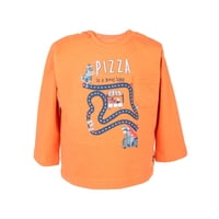 Pillin - Polera Bebé Niño Manga Larga Estampado Y Bolsillo Naranjo