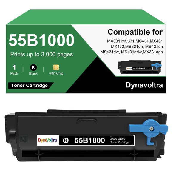 Cartucho de tóner DynaVoltra 55B1000 negro, 3.000 páginas