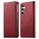 thumbnail image 1 of Funda Billetera de Cuero para [Samsung Galaxy S24 FE], Bloqueo RFID, Tarjetas y Soporte Rojo, 1 of 5