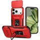 thumbnail image 1 of Funda Armada para iPhone 17 Pro con Tapa Deslizante y Soporte Magnético Giratorio Rojo, 1 of 5