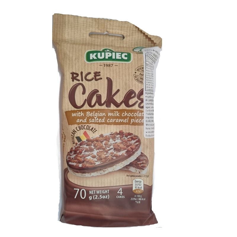 Galleta Arroz Cubierta De Chocolate Chips Caramelo 70 g Kupiec