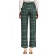 thumbnail image 3 of INSPIRE CHIC Pantalones Largos Rectos con Cintura Elástica de Botón y Cremallera a Cuadros para Mujer de Regreso a Clases L Verde Negro Blanco, 3 of 8