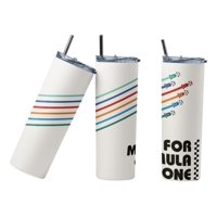 Sm - Termo Botella Térmica Carrera Inicio 1950 Formula F1 Vintage Blanco