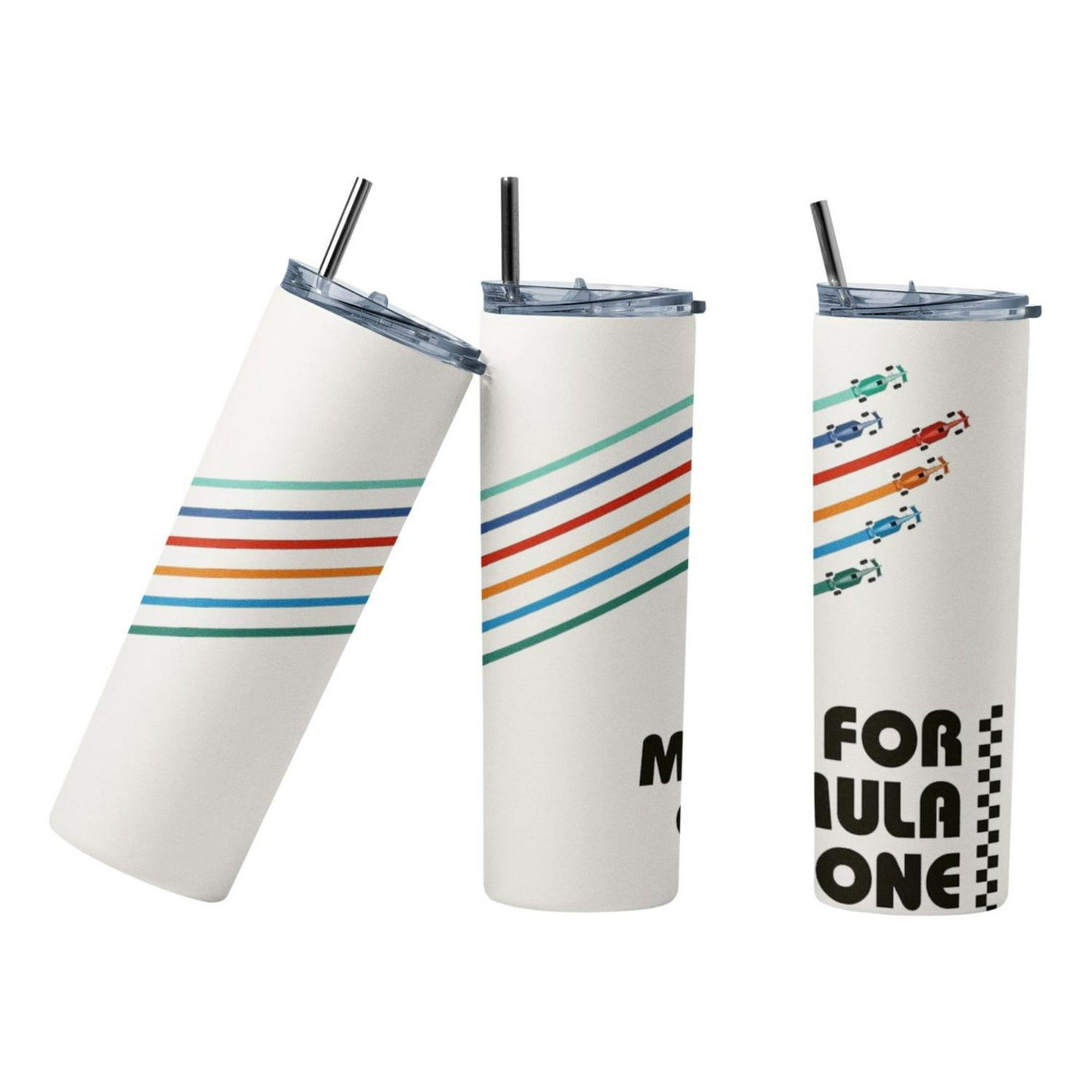 Sm - Termo Botella Térmica Carrera Inicio 1950 Formula F1 Vintage Blanco