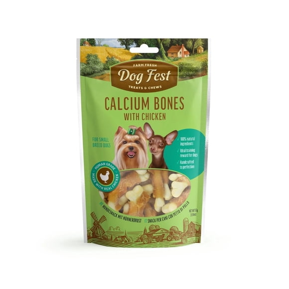 Snack Perros Dog Fest Huesitos De Calcio Con Pollo 55 Grs.