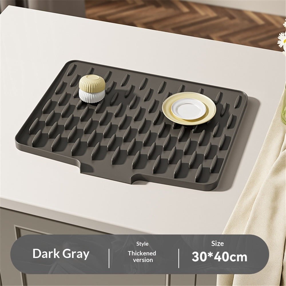 Xusx111 - Alfombra De Secado De Platos Con Drenaje De Tabla, Secador Resistente Al Calor De La Estera De Cocina Y La Estera De Secado De Platos De Silicona, La Almohadilla De Secado De Platos De Secad