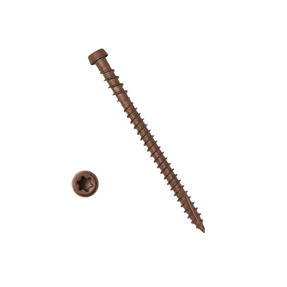 Tornillos para deck YYL FASTENER #10 x 7 cm Marrón, paquete de 350