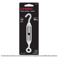 Tensor Ojo Gancho 1/4"" / 50Kg - Fiero