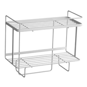 Magideal - Organizador De Baño Para Almacenamiento Sobre El Inodoro, Estante Para Inodoro, Organizadores De Baño De Acero Para Toallas De Papel, Champú, Con Blanco De 2 Niveles