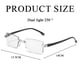 thumbnail image 3 of Gafas de presbicia con zoom inteligente y antiluz azul, sin marco y con doble luz para calle., 3 of 5
