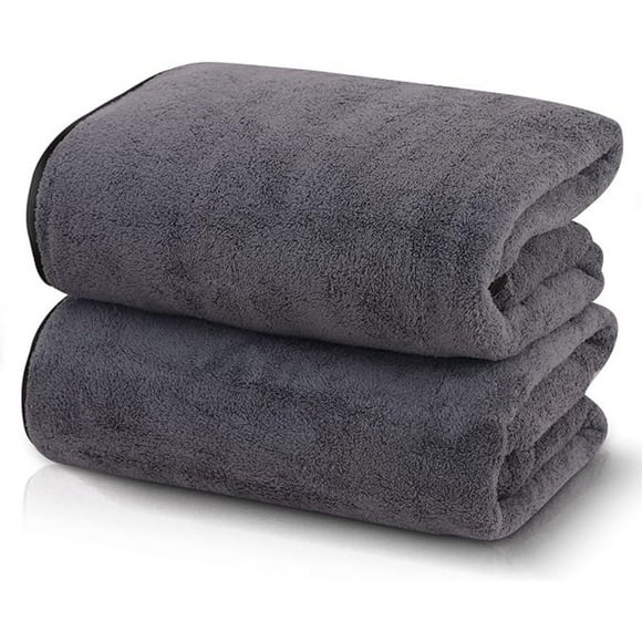 Set De 2 Toallas Grande De Baño Toallon 100 x 140 Cm Microfibra Az