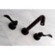 thumbnail image 2 of Grifo de bañera de montaje en pared Kingston Brass KS8020DFL NuWave negro mate, 2 of 9