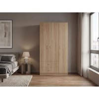 Tuhome - Closet 3 Puertas 2 Cajones Austral 180X90X47 Cm Duna Y Blanco