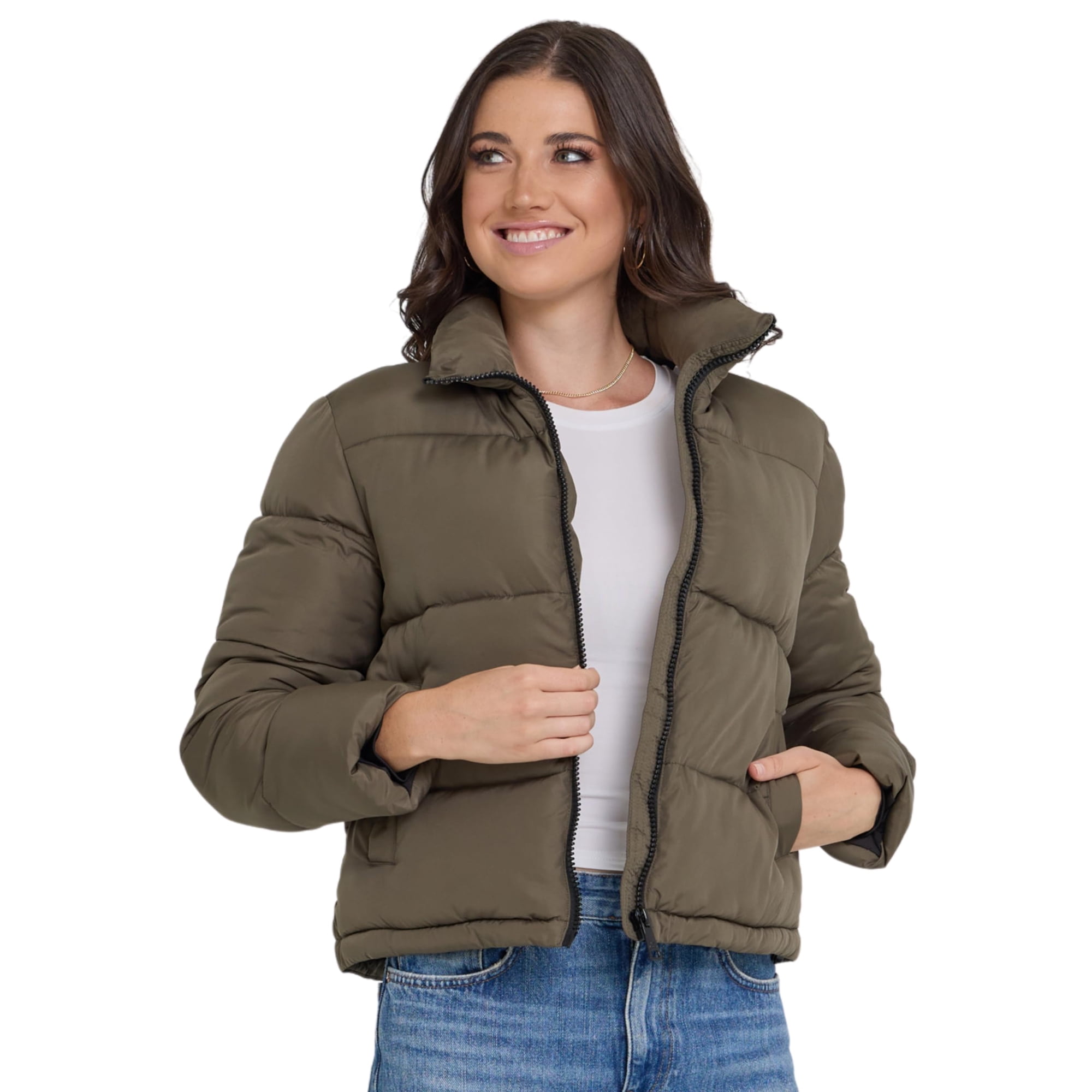 Chaqueta Steve Madden Cropped Puffer Warm Winter Para Mujer
