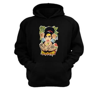 Genérico - Polerón Canguro Amy Winehouse Negro Talla Xl Unisex