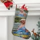 thumbnail image 2 of Un Lugar en el Sol Tema: Calcetines de Navidad, fino lino blanco para colgar en escaleras y chimenea, decoración navideña para el hogar, regalo de Navidad. 45cm × 32cm, 2 of 5