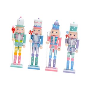 Magideal - 4X Figura De Cascanueces Figura De Cascanueces De Madera Adorno De Cascanueces De Navidad Multicolor Para Bodas De Navidad Fiesta Regalo De Navidad