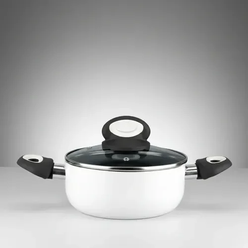 Olla Vaporera Doble Fondo Magefesa Antartida 18 Cm Blanca