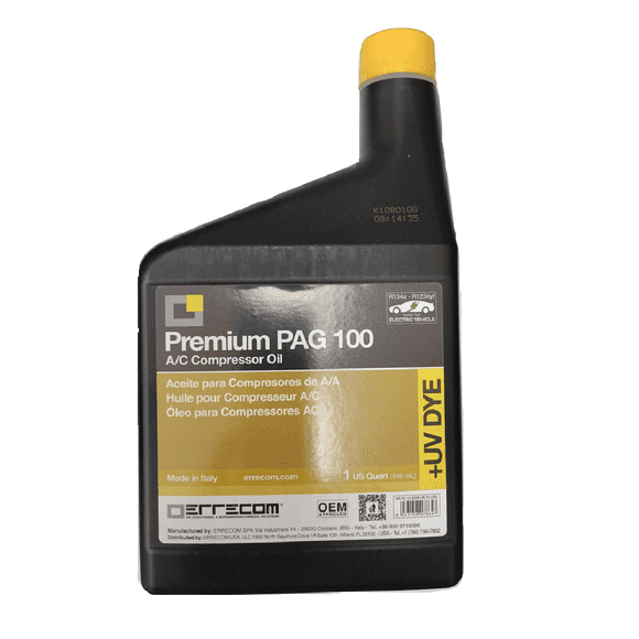 Aceite PAG 100 con Tinte UV 947ml para A/C Automotriz