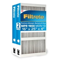 Filtro De Aire Filtrete 16X25X4 Merv 13 Mpr 1900, Paquete De 2