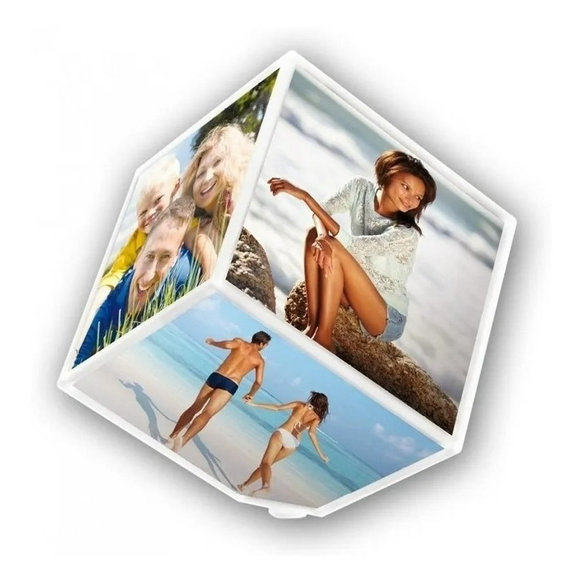 Genérico - Marco Fotos Porta Retrato Cubo 6 Lados Giratorio 360º Xl Pro