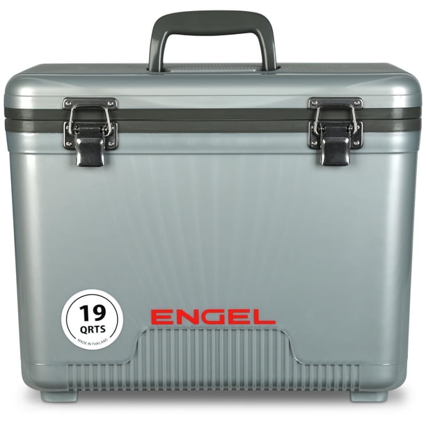 Caja seca hermética Cooler ENGEL UC19 de 19 cuartos de galón, a prueba de fugas, plateada