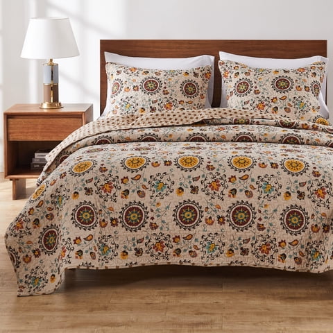 Greenland Home Fashions - Set De Edredón Greenland Home Andorra 100% Algodón Reversible