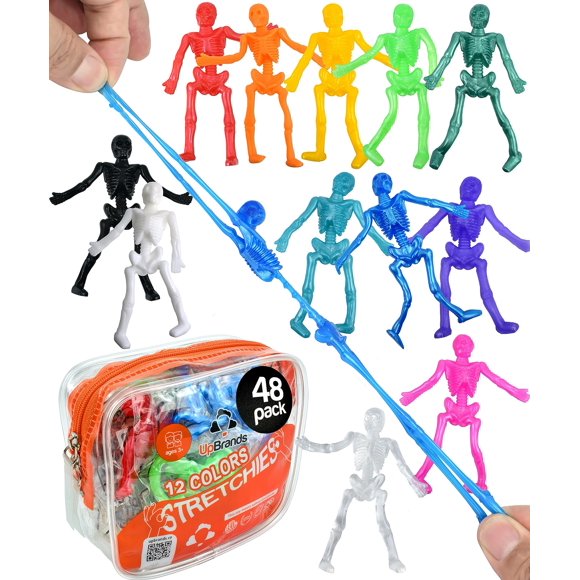 Stretchy Toys UpBrands Skeletons, paquete de 48 unidades para niños, Halloween