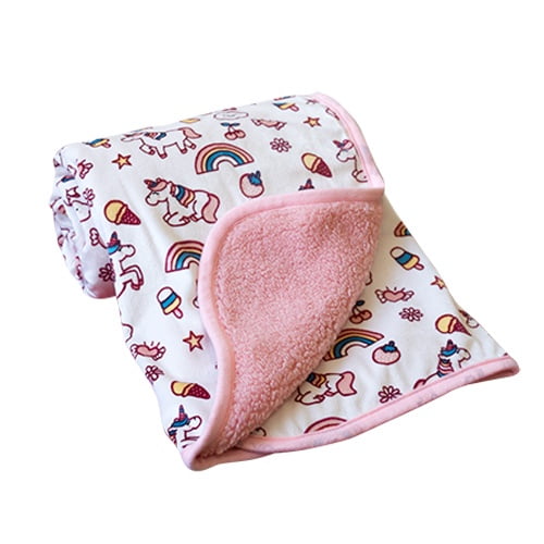 Pumucki - Manta Sharpa Diseño Unicornio, Color Rosado