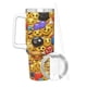 thumbnail image 3 of Emoji Vaso aislado de acero inoxidable con asa, diseño temático, regalo para familia, amigos y fans; incluye pajita y encaja en el portavasos estándar, 40 oz, 3 of 6