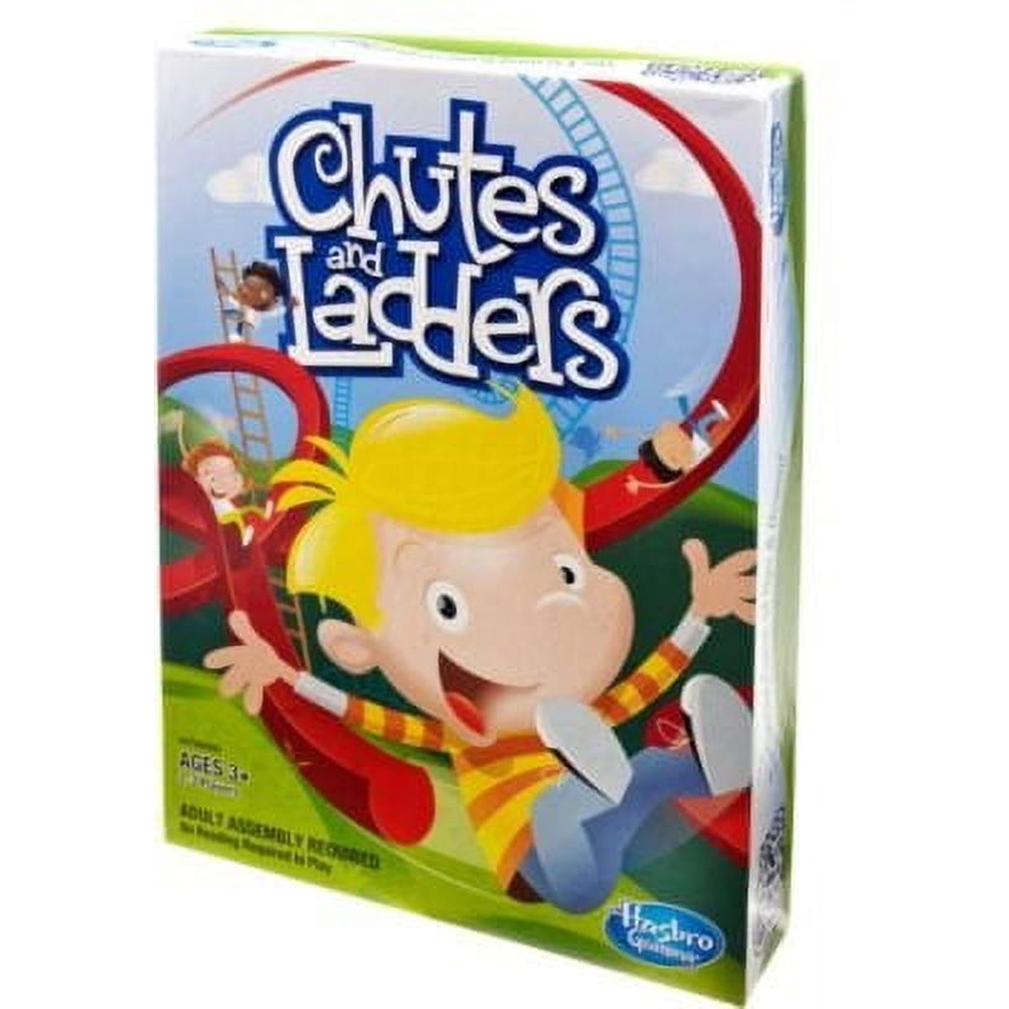 Juego De Mesa Hasbro Chutes & Ladder Con 4 Peones En Caja Que Ahorra Espacio