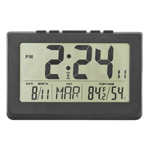 Magideal - Reloj Digital Multifuncional, Hora De La Moda Semana Fecha Lcd Snooze Relojes De Mesa Para Decoraciones De Dormitorio Restaurante , Negro