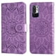 thumbnail image 1 of Funda tipo cartera FOXDOCK para Xiaomi Redmi Note 10 5G , diseño girasol en relieve, cuero PU, cierre magnético, soporte y tarjetero, 1 of 5