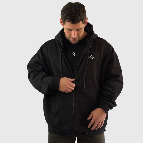 Poleron Zip Relax Cotton Negro Hombre Konko