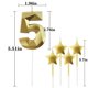 thumbnail image 2 of Vela NIJGNSUG 3D Diamante Número 5 y Estrellas Doradas, 2 of 6