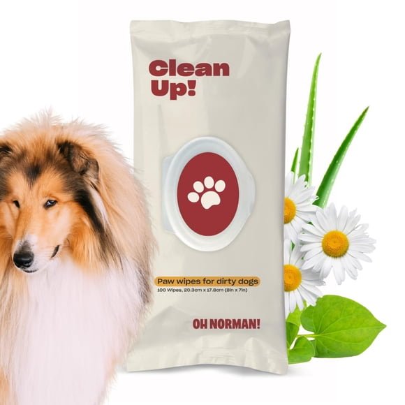 Toallitas para Patas OH NORMAN! 100 uds sin perfume, a base de plantas