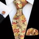 thumbnail image 1 of 1set Men's Plum Paisley Tie Three Piece Suit Including Tie Pocket Towel Cufflinks, 1 of 5