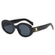 thumbnail image 1 of Gafas de sol con montura ovalada retro, gafas de sol de tendencia de moda que combinan con todo, hechas de PC, 1 of 5